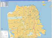 San Francisco  Wall Map Basic Style